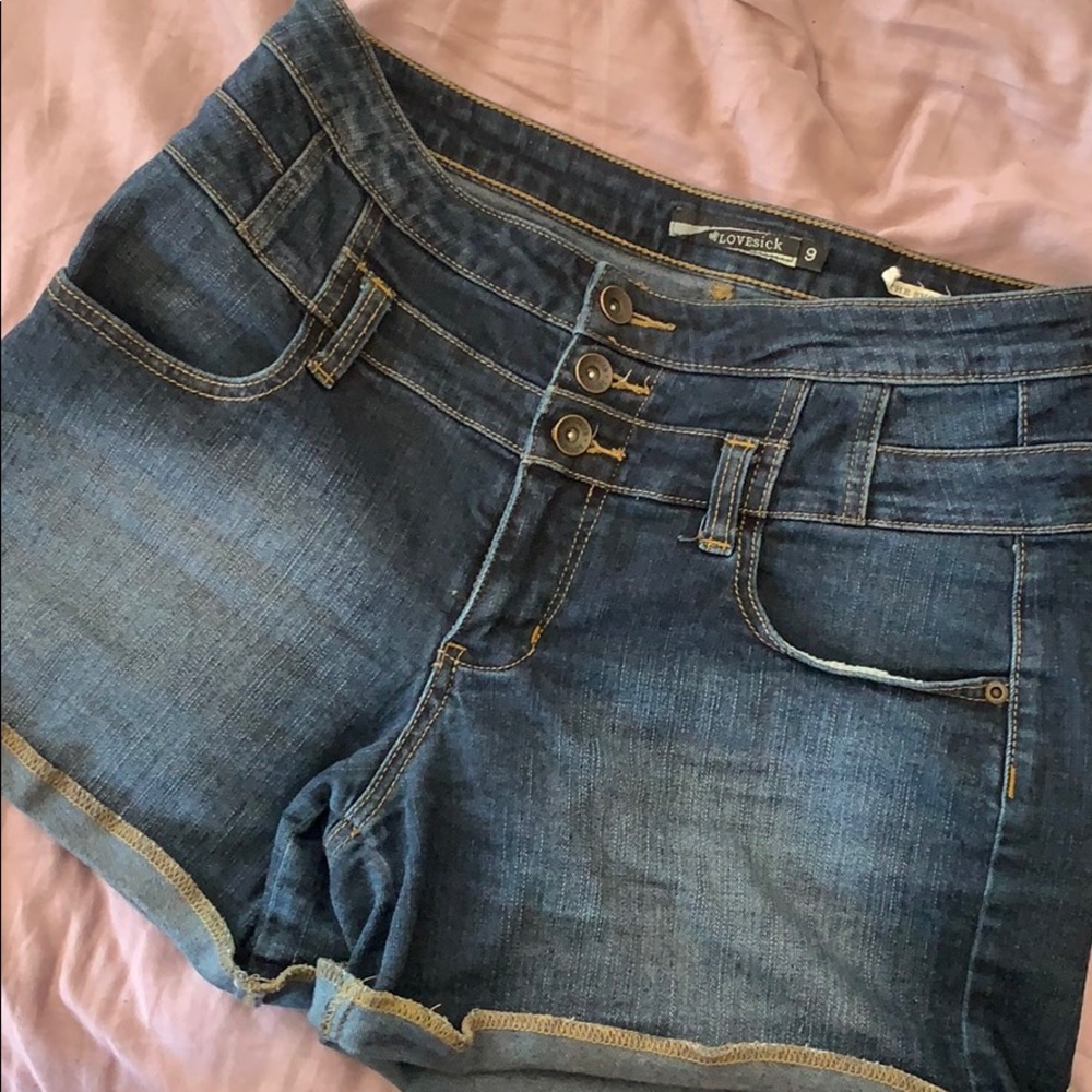 LOVEsick Hot Topic Blue Jean Shorts